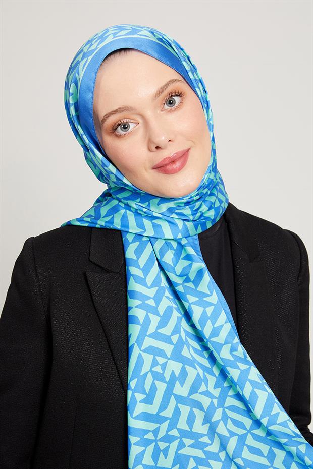 Saks Asimetrik Baskılı Angel Şal