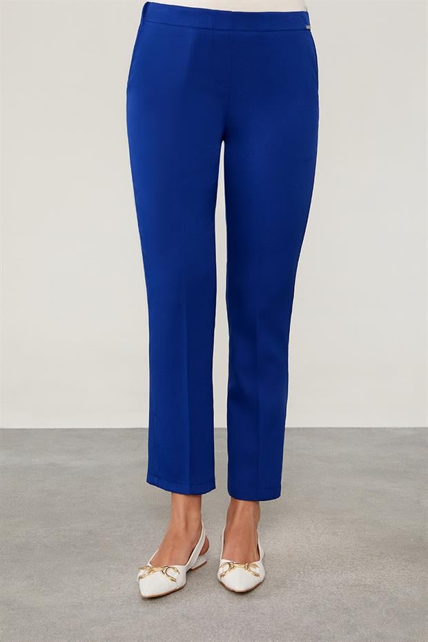 Saks Beli Lastikli Cep Detaylı Pantolon