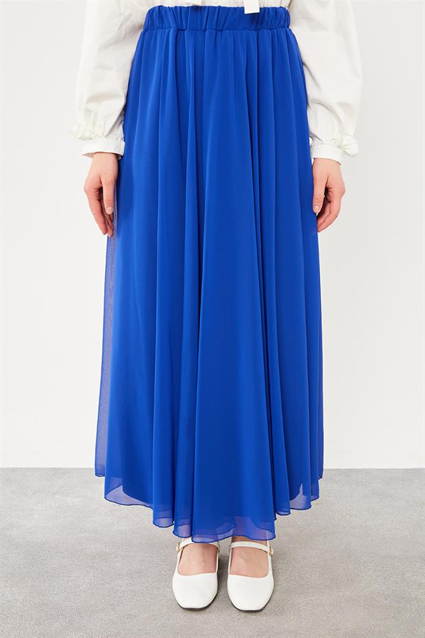 Saks Beli Lastikli Kloş Etek