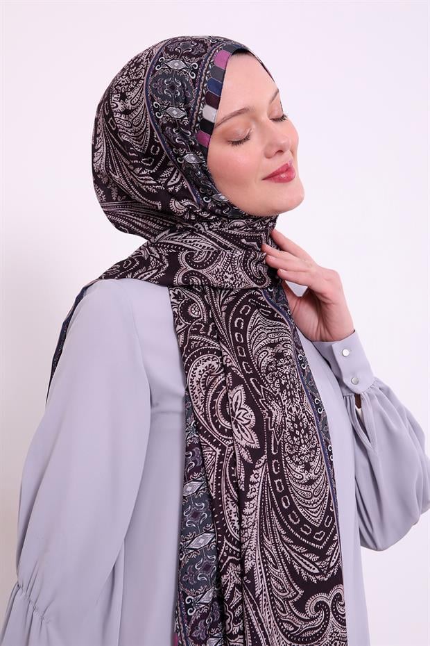 Saks Etnik Desen Love Şal