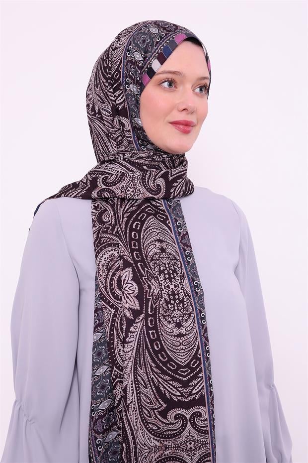 Saks Etnik Desen Love Şal