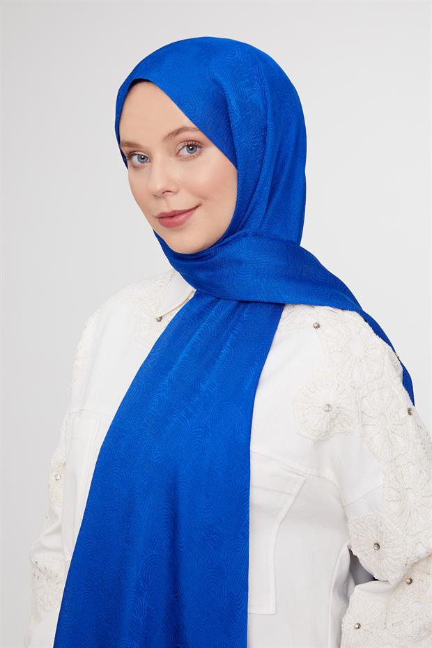 Saks Hologram Desen Jakarlı Janjan Şal