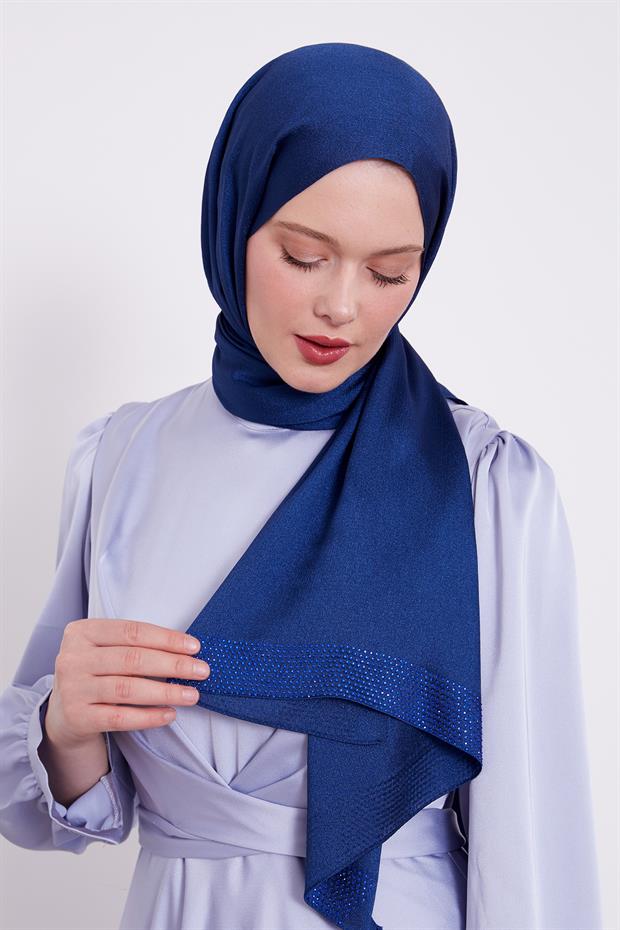 Saks Kalın Şerit Diamond Şal