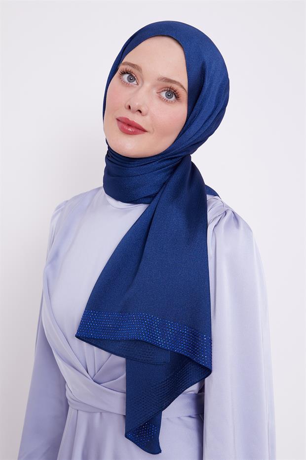 Saks Kalın Şerit Diamond Şal