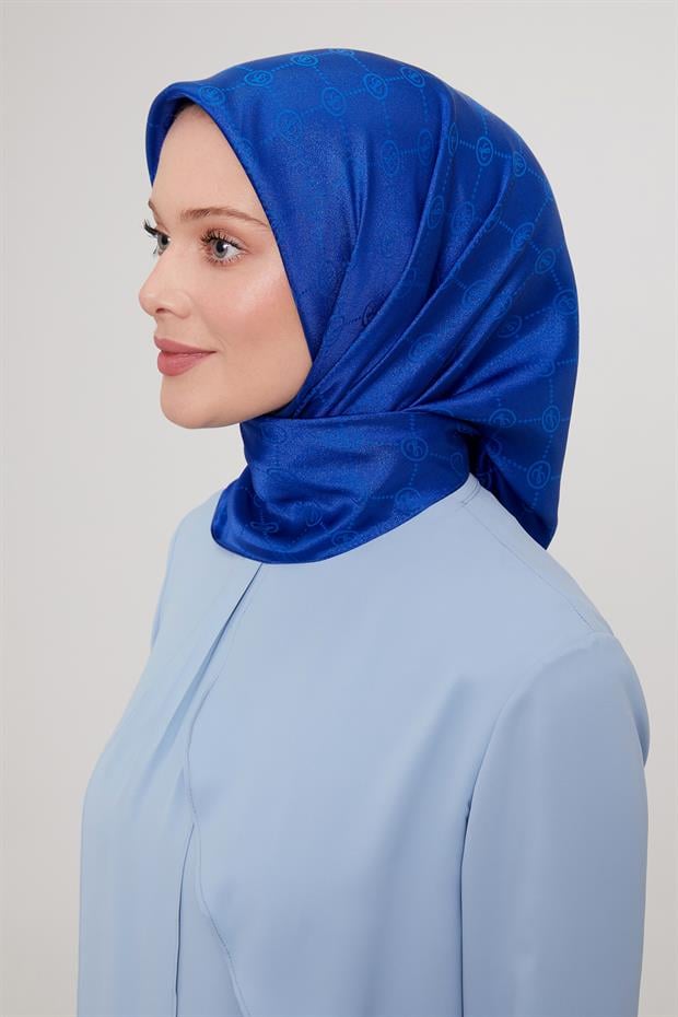 Saks L Baskılı Kristal Jakarlı Eşarp