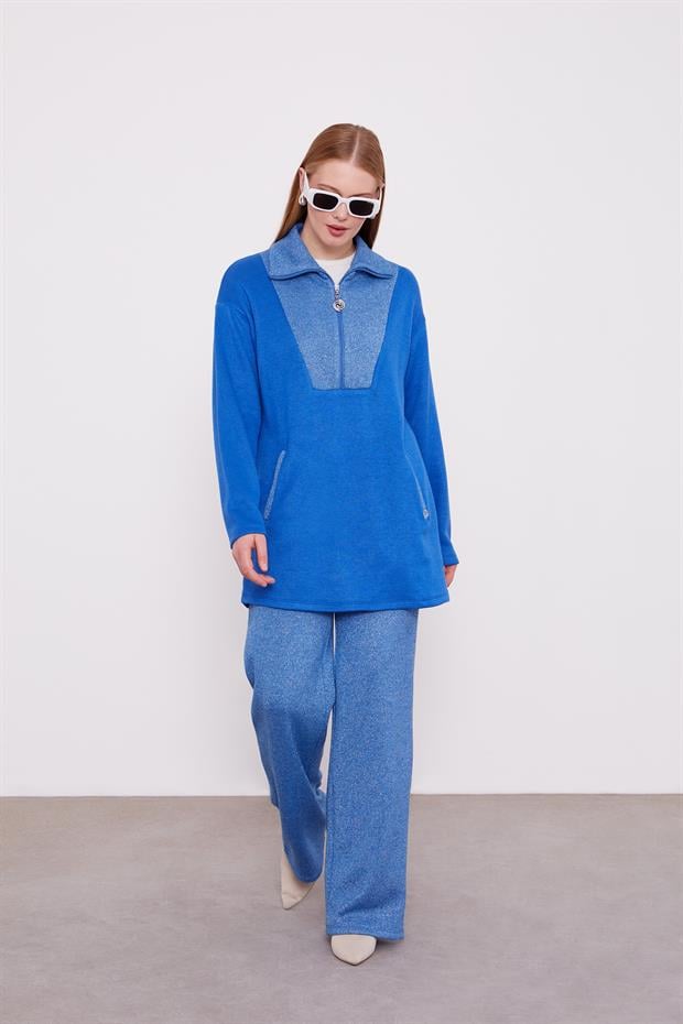 Saks Sim Detaylı Kaşmir İkili Takım