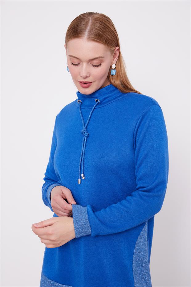 Saks Simli Kaşmir Kumaş İkili Takım