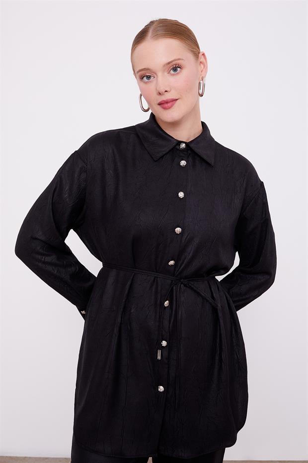 Siyah Belden İp Bağlamalı İkili Takım