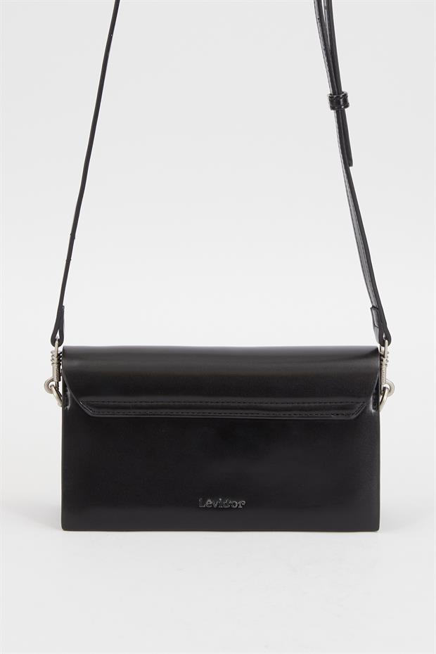 Siyah Çift Askılı Omuz Çantası