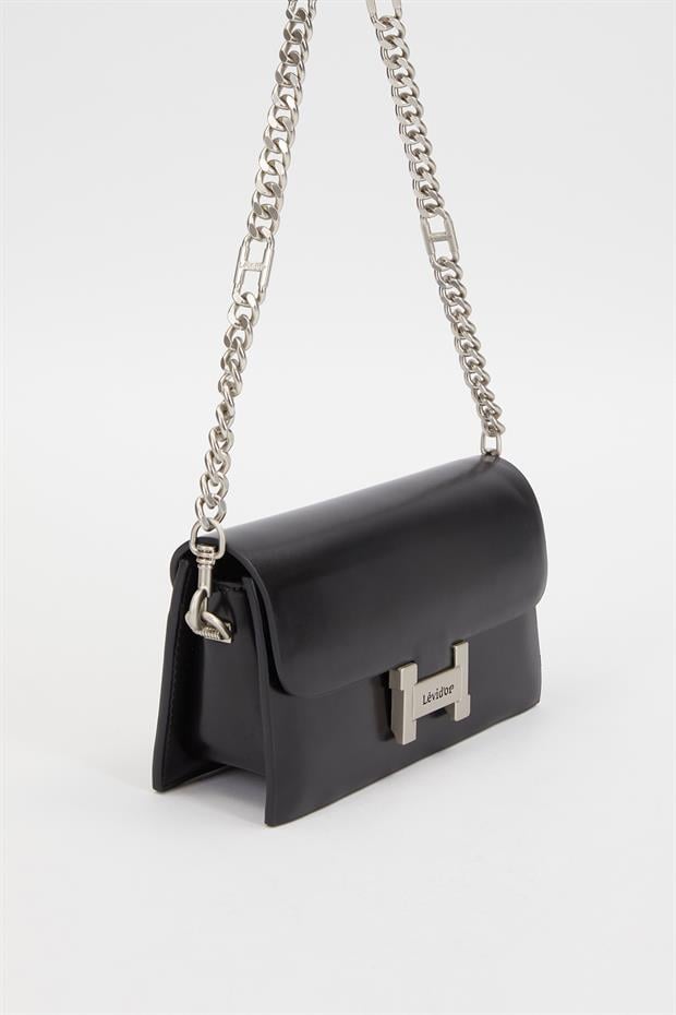 Siyah Çift Askılı Omuz Çantası