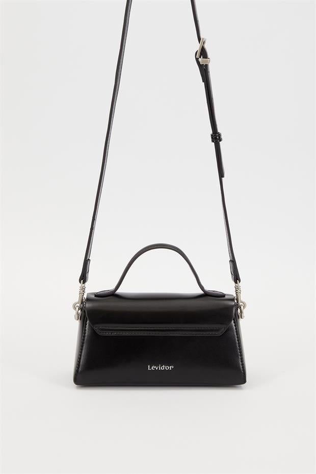 Siyah Gizli Cep Detaylı Omuz Çantası