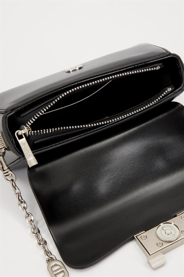 Siyah Gizli Cep Detaylı Omuz Çantası