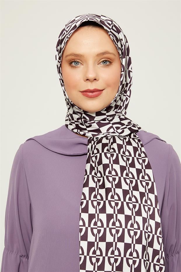 Siyah Kare Çift Renkli Angel Şal