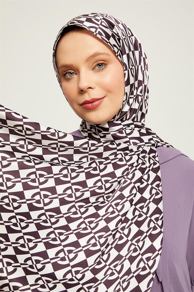 Siyah Kare Çift Renkli Angel Şal