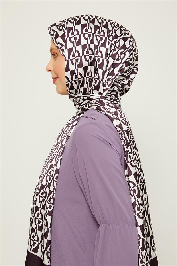 Siyah Kare Çift Renkli Angel Şal