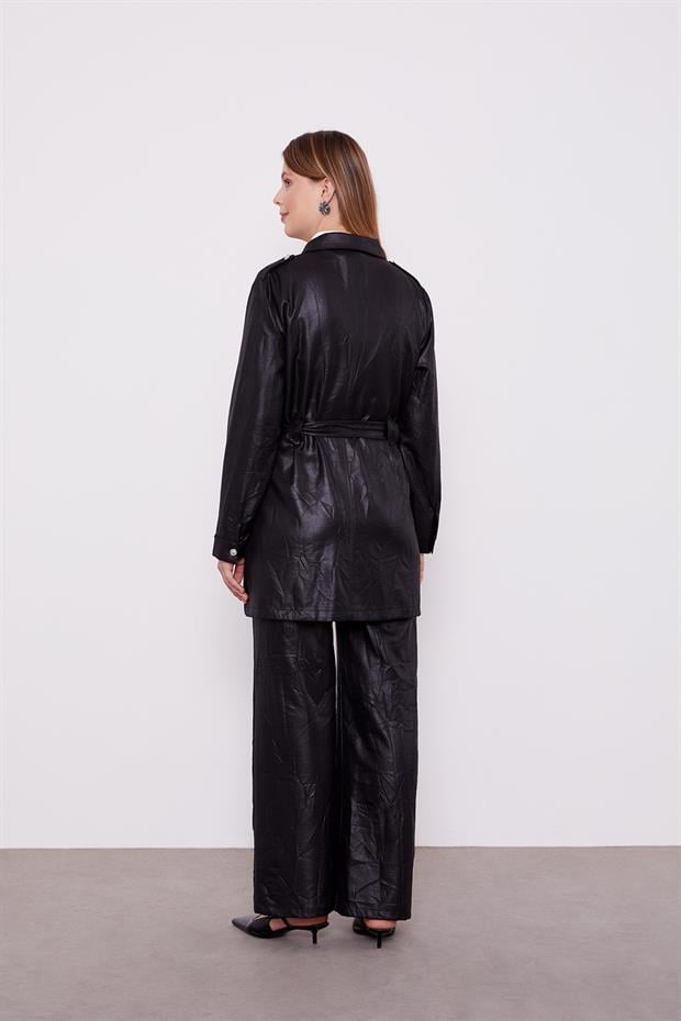 Siyah Kraş Kumaş İkili Takım