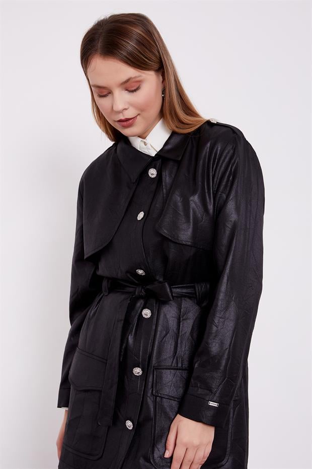 Siyah Kraş Kumaş İkili Takım