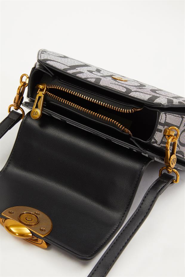 Siyah Halka Detay El Çantası