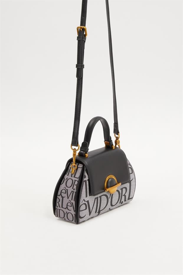 Siyah Halka Detay El Çantası