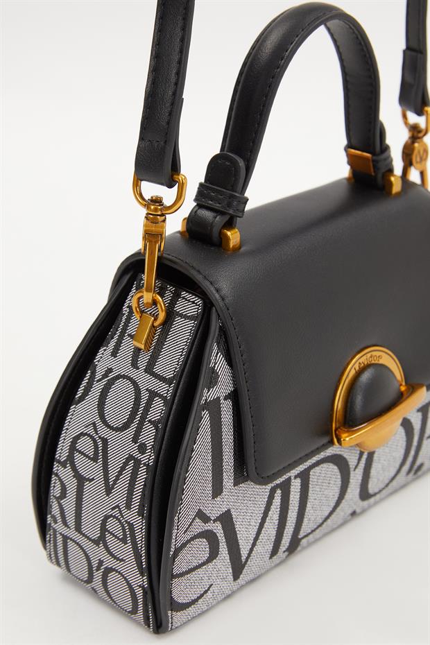 Siyah Halka Detay El Çantası