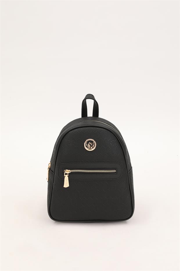 Siyah Petek Desen Sırt Çantası