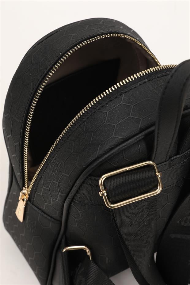 Siyah Petek Desen Sırt Çantası