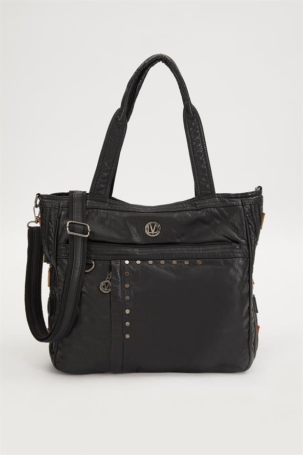 Siyah Renk Detaylı Omuz Çantası