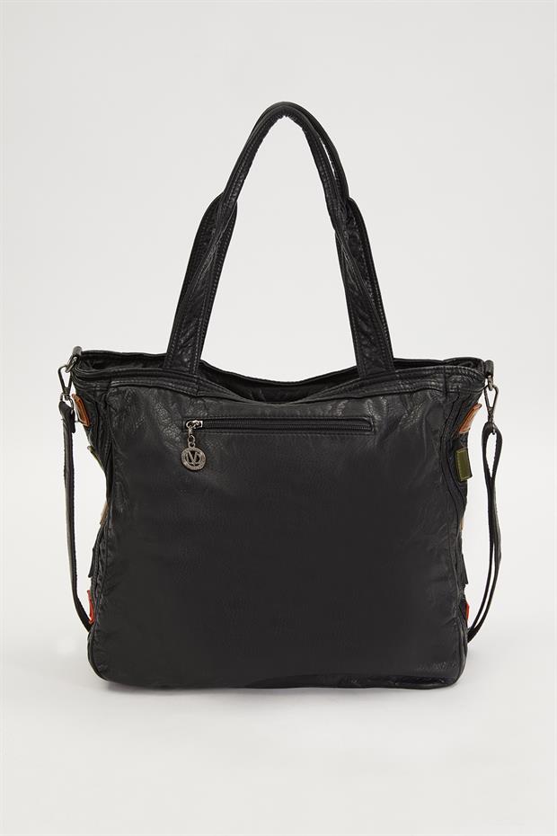 Siyah Renk Detaylı Omuz Çantası