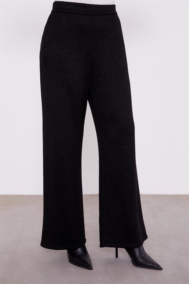 Siyah Sim Detaylı Kaşmir İkili Takım