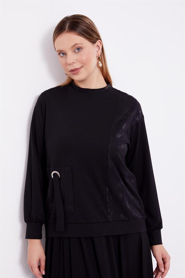 Siyah Varak Detaylı Etek Takım