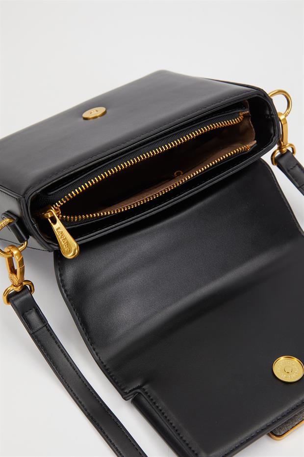 Siyah Zincir İşlemeli El Çantası