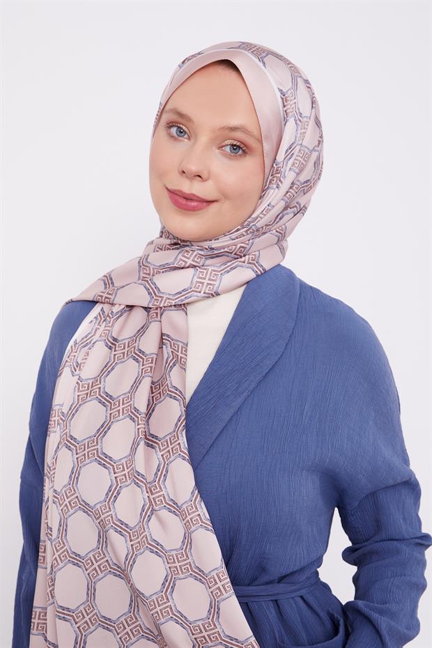 Somon Altıgen Desen Angel Şal