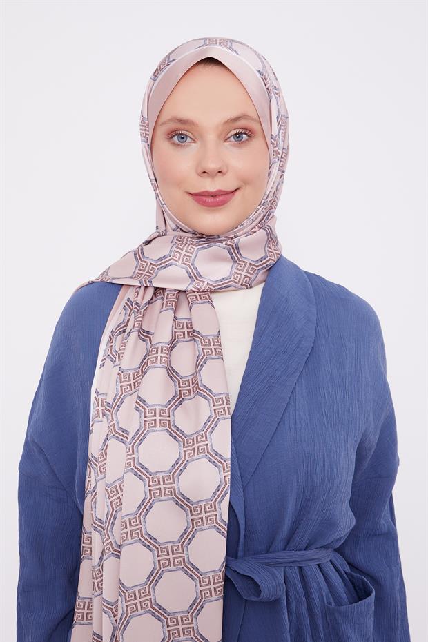 Somon Altıgen Desen Angel Şal