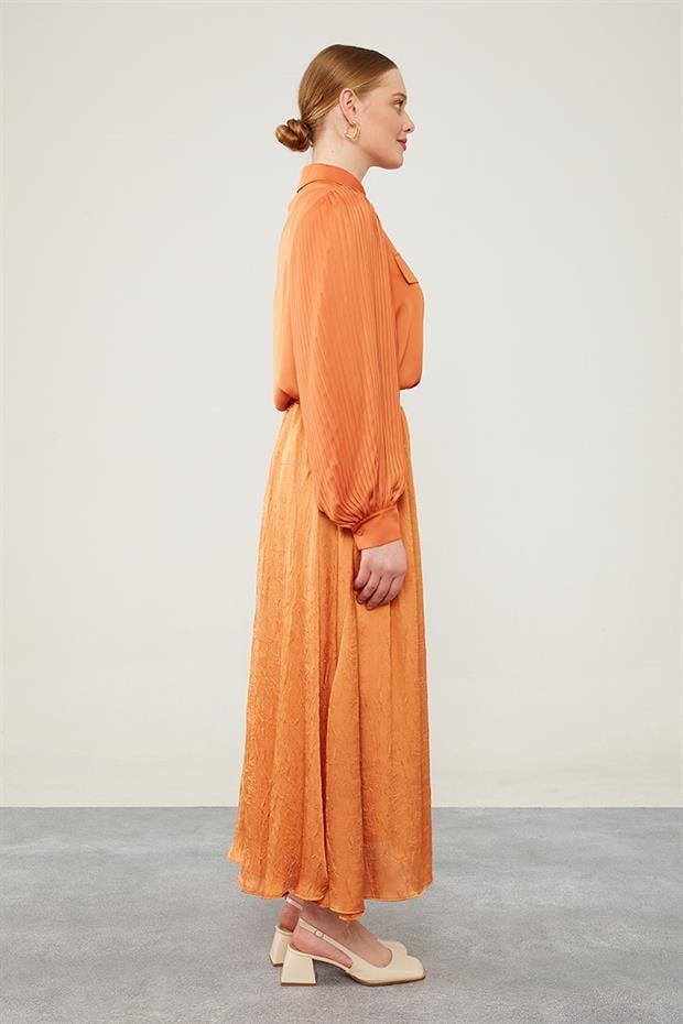 Somon Beli Lastikli Saten Etek