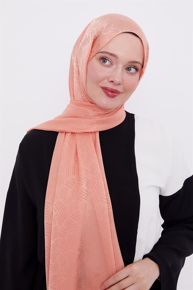 Somon Çubuk Desen Jakarlı Janjan Şal