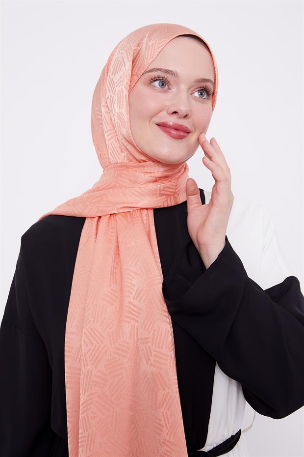 Somon Çubuk Desen Jakarlı Janjan Şal