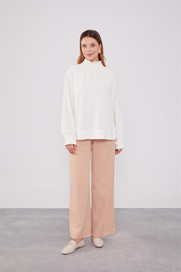 Somon Gizli Düğmeli Kumaş Pantolon