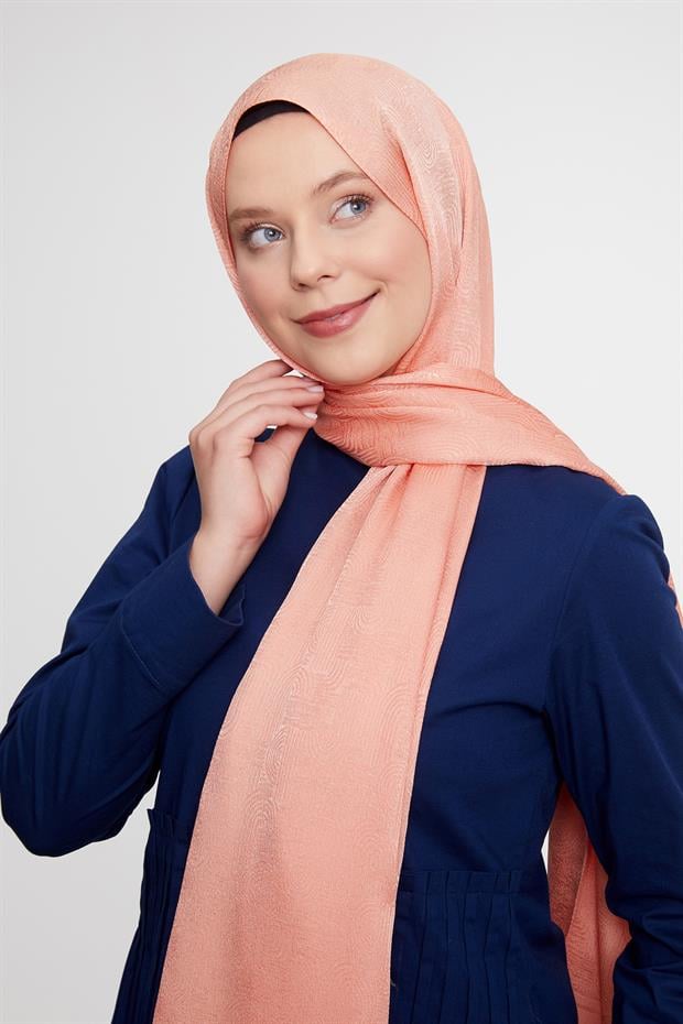 Somon Hologram Desen Jakarlı Janjan Şal