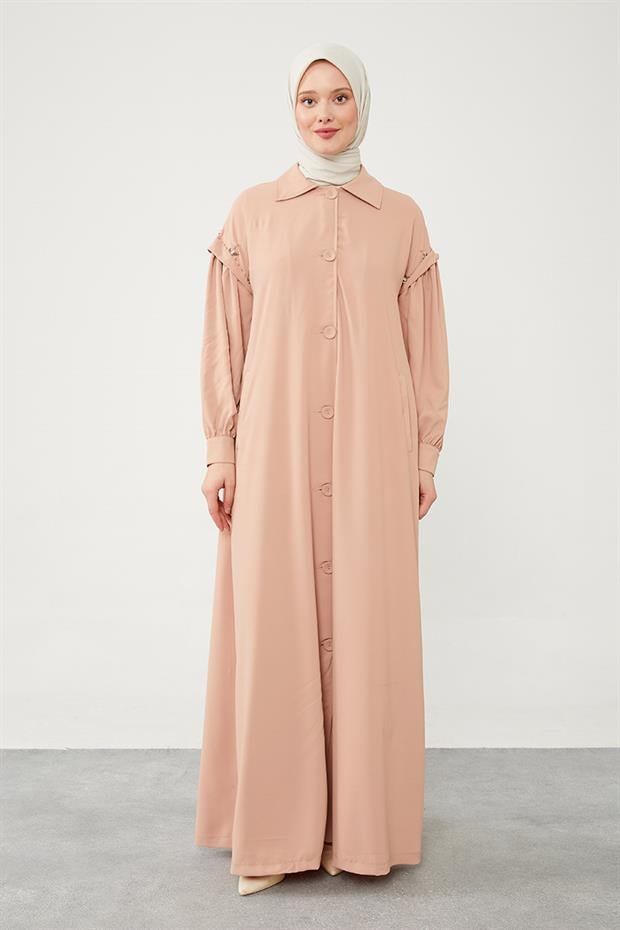 Somon Kolları Taş Detaylı Ferace