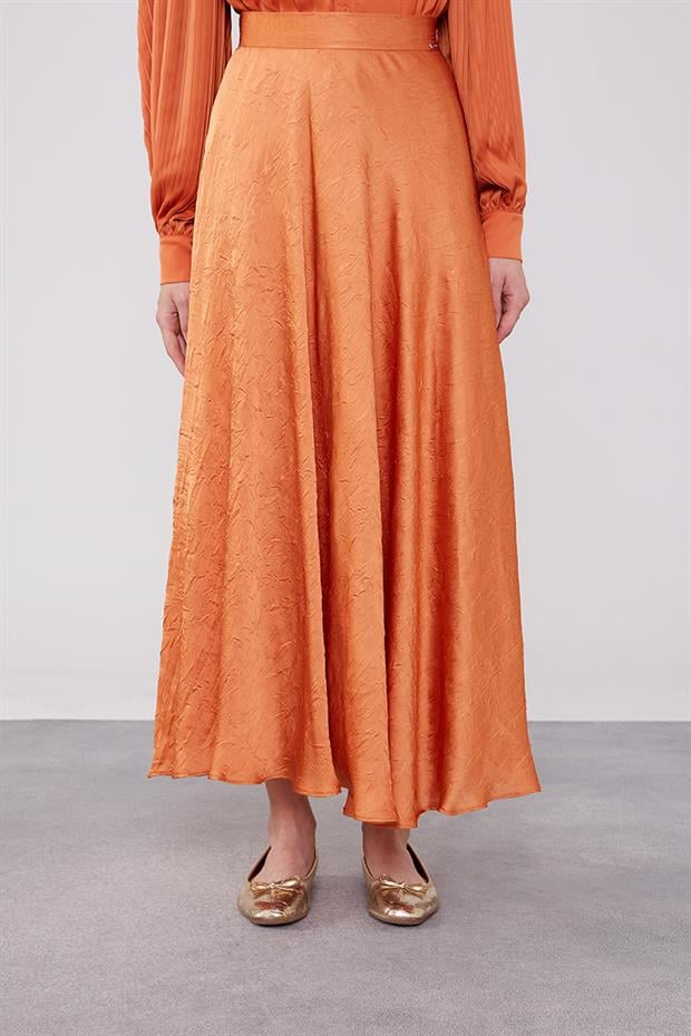 Somon Kraş Saten Etek