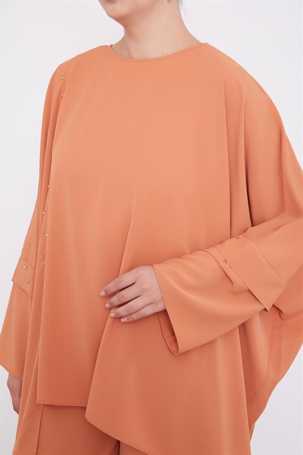 Somon Taş İşlemeli Tunik Takım