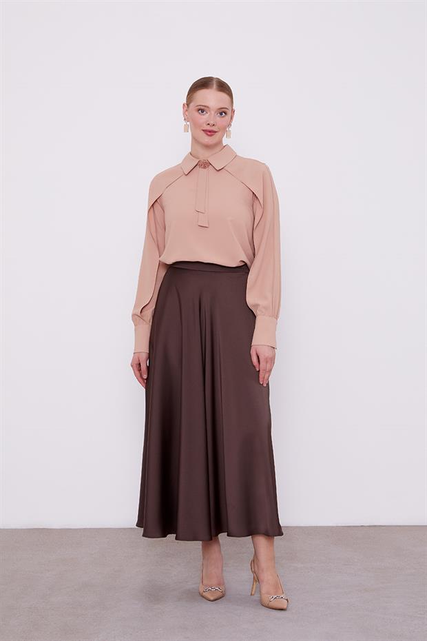 Somon Yaka Taş Detaylı Bluz