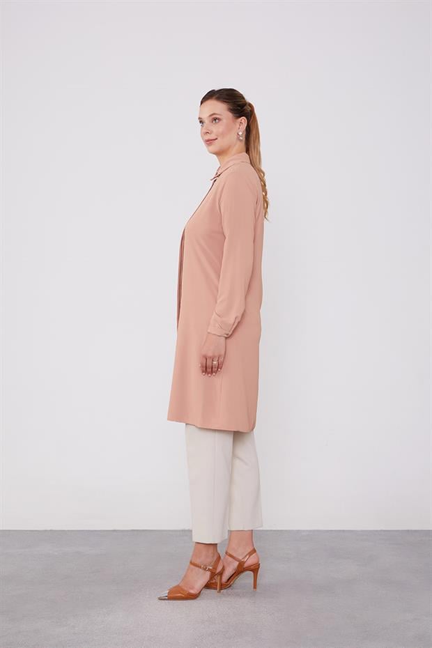 Somon Yaka Taş Detaylı Tunik