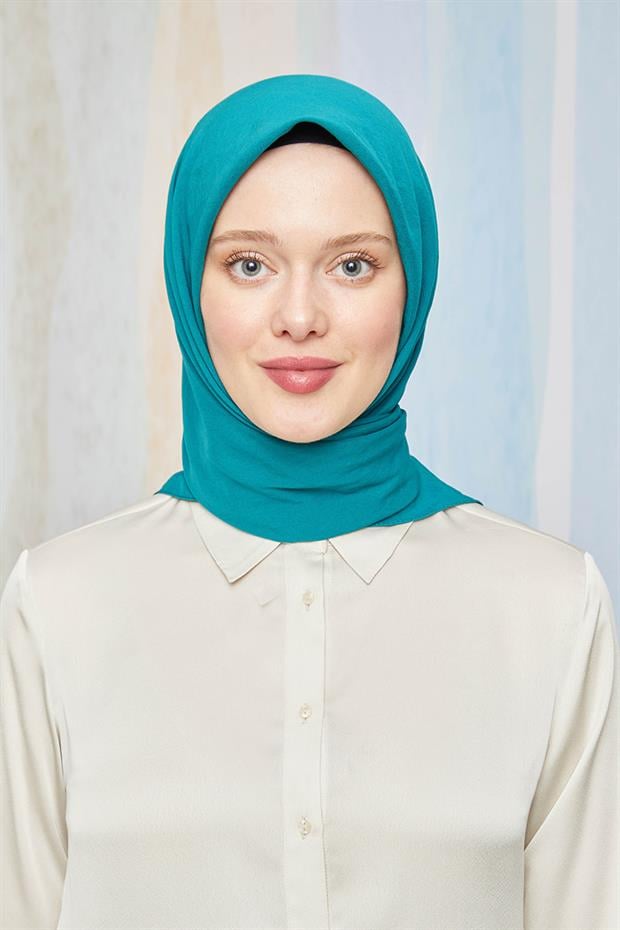 Su Yeşili Pamuk Cazz Kare Eşarp