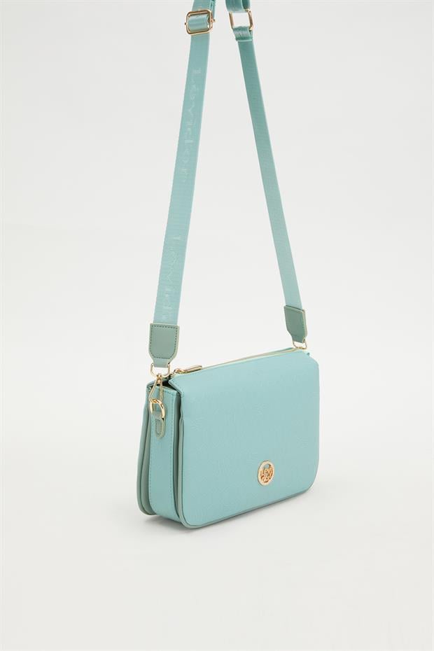 Su Yeşili Petek Kabartmalı Omuz Çantası