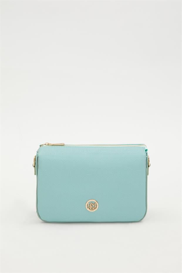 Su Yeşili Petek Kabartmalı Omuz Çantası