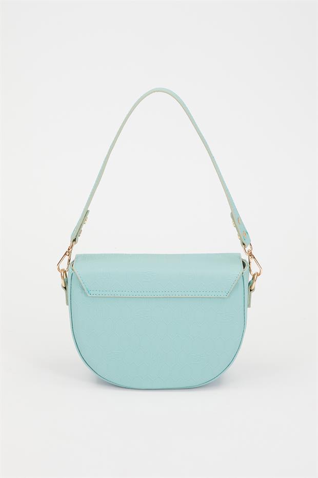 Su Yeşili Çift Askılı Omuz Çantası