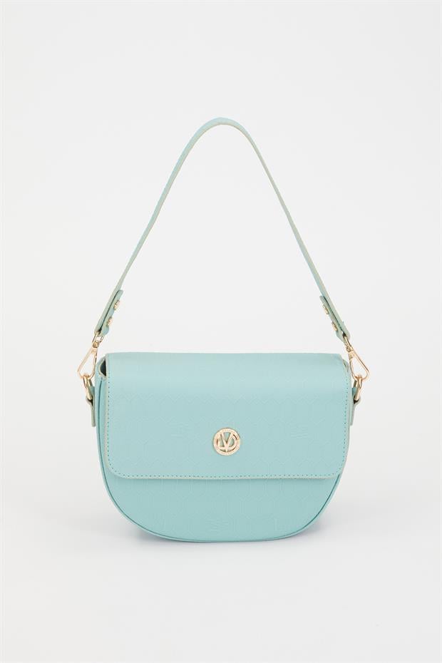 Su Yeşili Çift Askılı Omuz Çantası