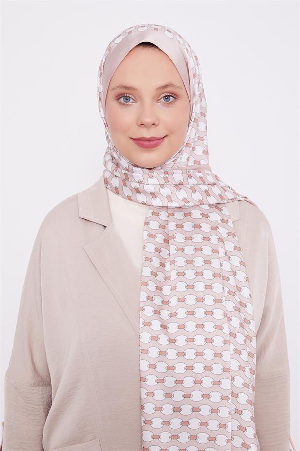 Sütlü Kahve Elips Desen Angel Şal