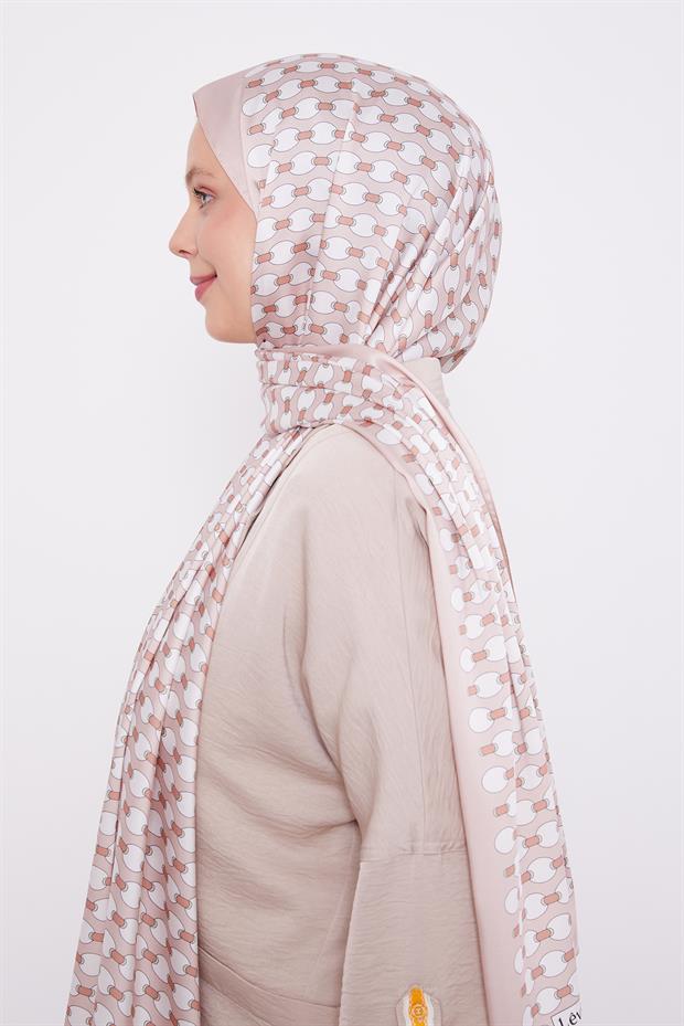 Sütlü Kahve Elips Desen Angel Şal